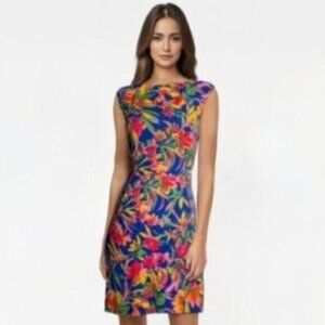 NWOT J. Crew Tropical Floral Sleeveless Sheath Cocktail Dress
